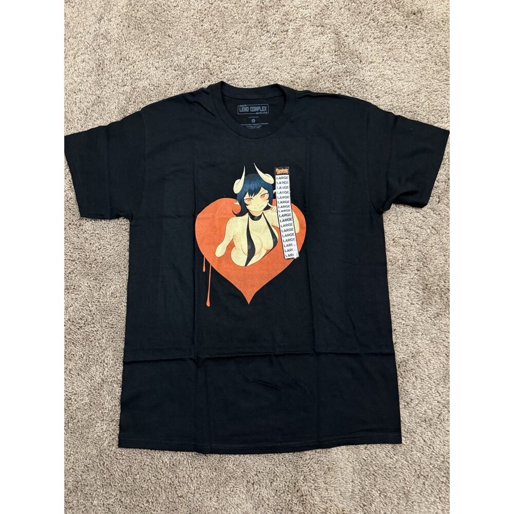 NWT Lewd Complex Black Tshirt Anime Graphic  Size Large